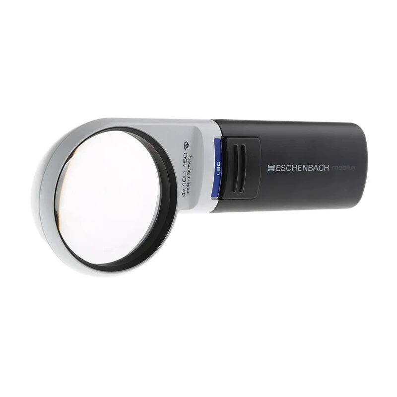 Eschenbach Illuminated Magnifier 4x Magnification 60 mm Diameter Battery Operated AA 151141
