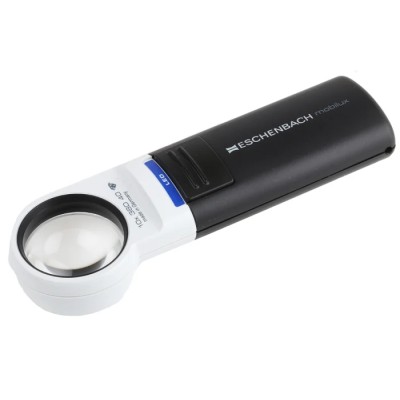 Eschenbach Illuminated Magnifier 10x Magnification 35mm Diameter Handheld Magnifying Glass with AA Battery 151110