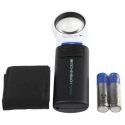 Eschenbach Illuminated Magnifier 10x Magnification 35mm Diameter Handheld Magnifying Glass with AA Battery 151110