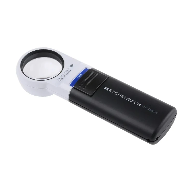 Eschenbach Illuminated Magnifier with 7x Magnification, 35 mm Lens Diameter, Battery Operated, Model 15117