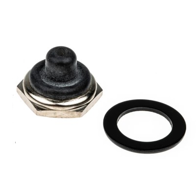 APEM Toggle Switch Boot Silicone Black with M12 x 0.75 Threaded Bushing for Toggle Switch U598