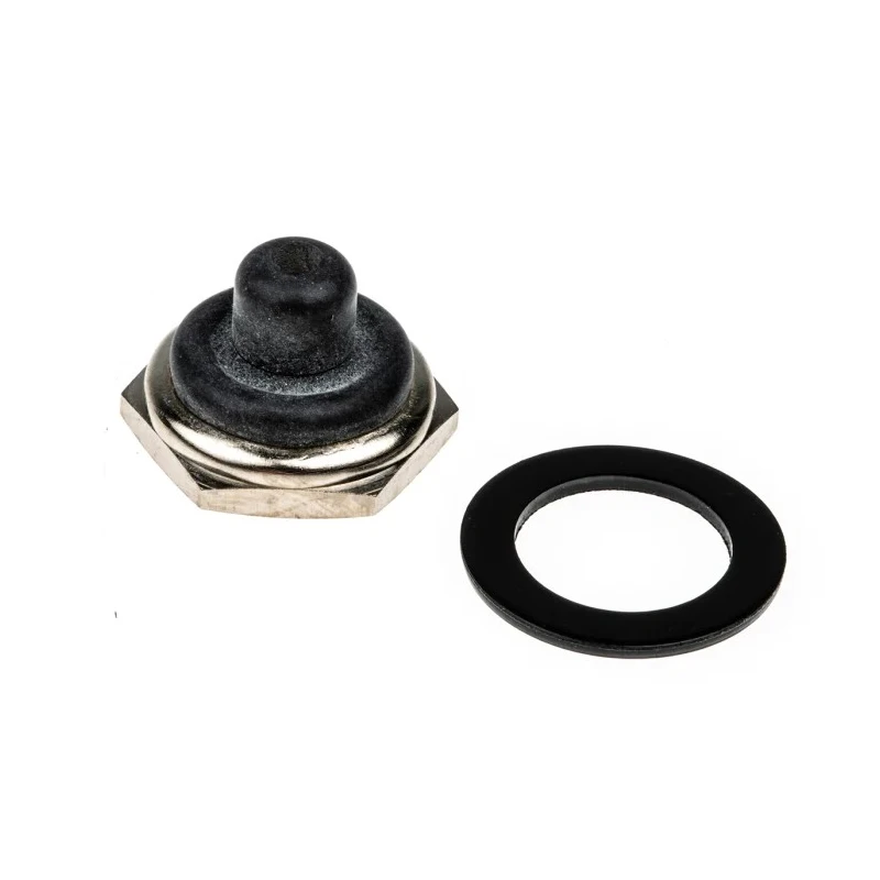 APEM Toggle Switch Boot Silicone Black with M12 x 0.75 Threaded Bushing for Toggle Switch U598