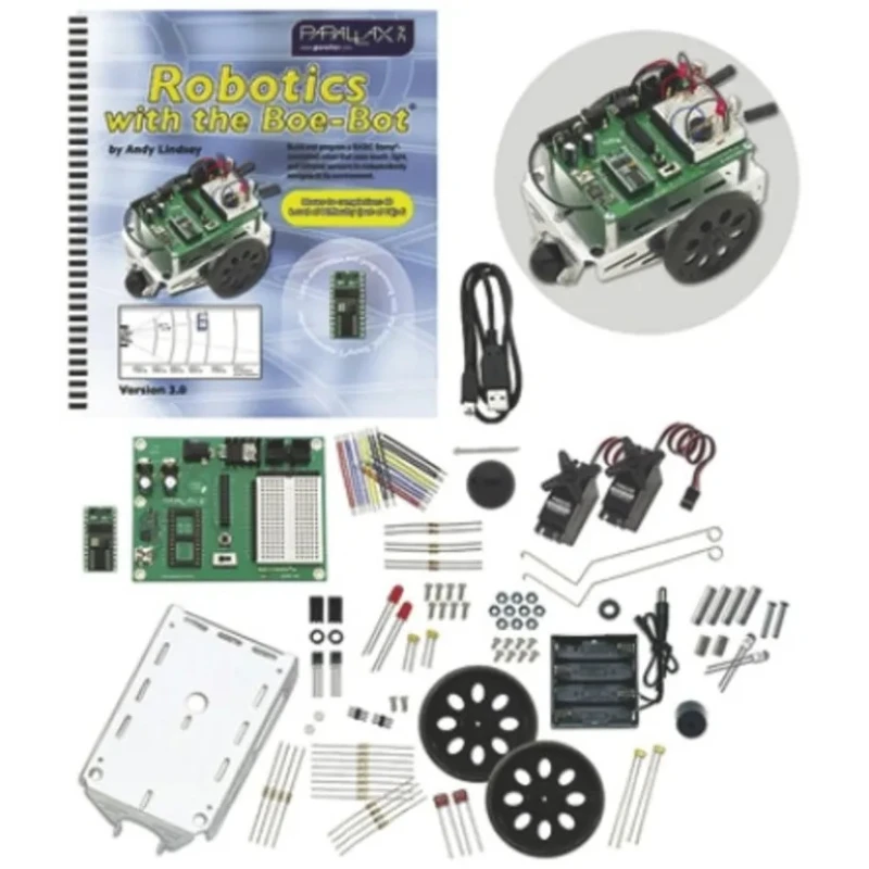 Parallax Inc Development Kit BASIC Stamp BoE-Bot with BS2-IC microcontroller for 28202, 572-28132, 28106 BS2-IC
