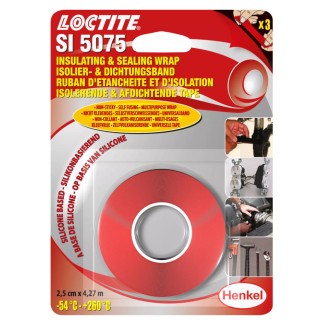 Loctite Red Silicone Rubber Electrical Tape 25mm x 4.27m, Thickness 0.5mm, Maximum Operating Temperature 260°C Loctite 5075