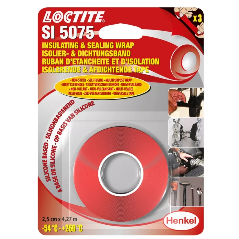 Loctite Red Silicone Rubber Electrical Tape 25mm x 4.27m, Thickness 0.5mm, Maximum Operating Temperature 260°C Loctite 5075