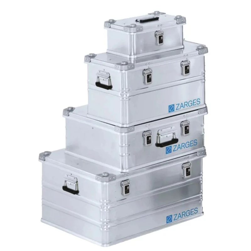 Zarges Metal Waterproof Watertight Transit Case Aluminium, IP54 Rated, Silver, 510 mm x 740 mm x 410 mm 40841