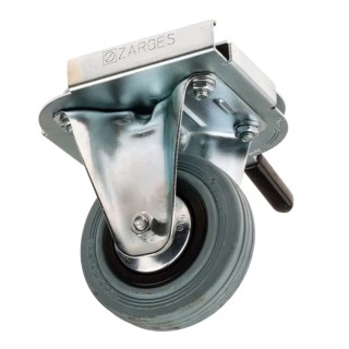 Zarges Fixed Castor Wheel, 200 kg Load Capacity, 100 mm Wheel Diameter, Solid Rubber Wheel 40741