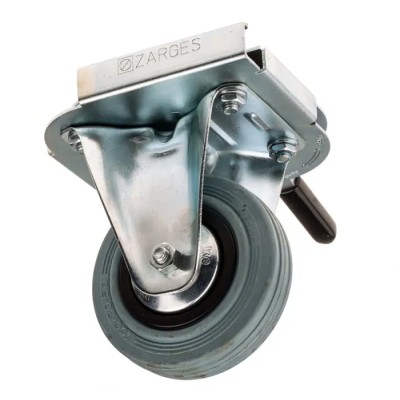 Zarges Fixed Castor Wheel, 200 kg Load Capacity, 100 mm Wheel Diameter, Solid Rubber Wheel 40741
