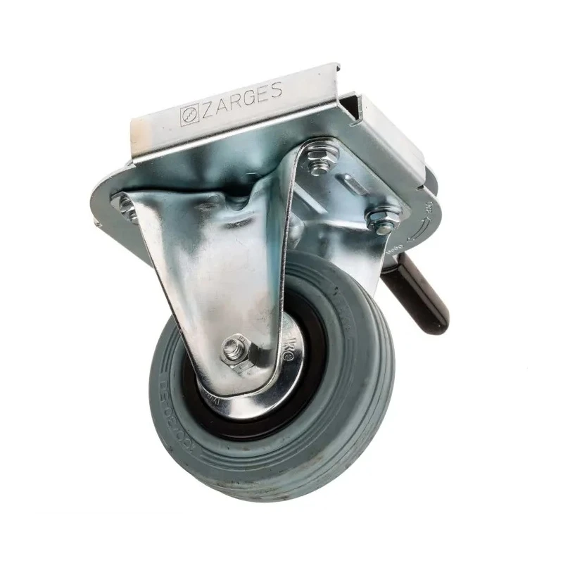 Zarges Fixed Castor Wheel, 200 kg Load Capacity, 100 mm Wheel Diameter, Solid Rubber Wheel 40741