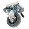 Zarges Fixed Castor Wheel, 200 kg Load Capacity, 100 mm Wheel Diameter, Solid Rubber Wheel 40741