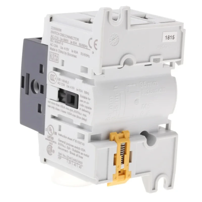 Socomec 3-Pole DIN Rail Isolator Switch, IP20 Rated, 63A, 30 kW SIRCO M 