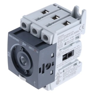Socomec 3-Pole DIN Rail Isolator Switch IP20 16A 7.5 kW 