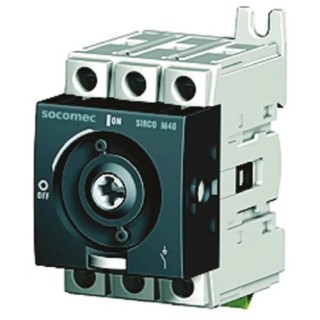 Socomec 3-Pole DIN Rail Isolator Switch 100A, 45 kW, IP20, Blue Handle 