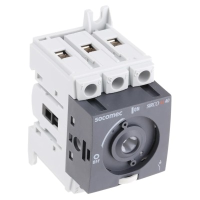 Socomec 3-Pole DIN Rail Isolator Switch 40A 18.5 kW IP20 415V ac Sirco M 