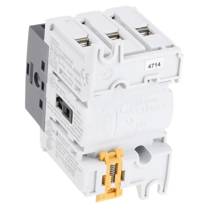 Socomec 3-Pole DIN Rail Isolator Switch 40A 18.5 kW IP20 415V ac Sirco M 