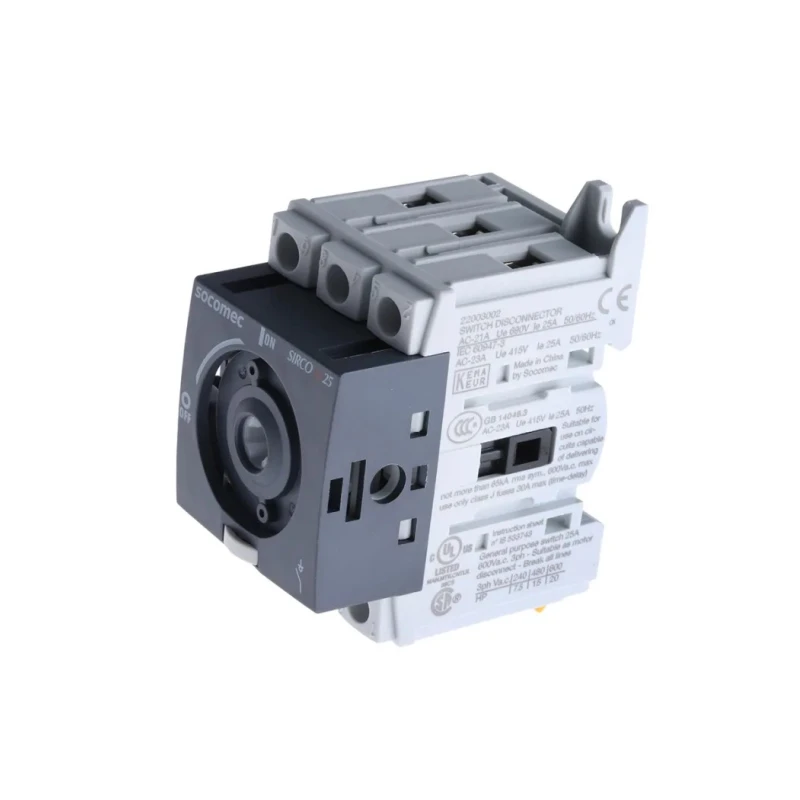 Socomec 3-Pole DIN Rail Isolator Switch IP20 25A 11 kW 