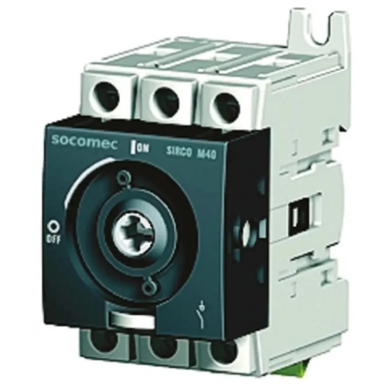 Socomec 3-Pole DIN Rail Isolator Switch IP20 125A 55kW 415V ac Sirco M Series 