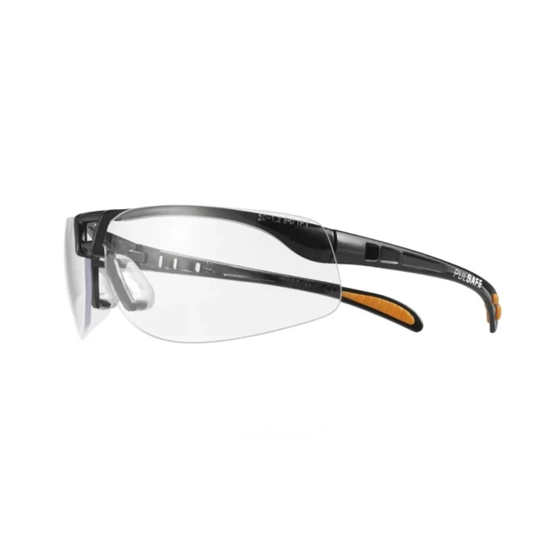 North Safety Glasses Anti-Scratch Clear Metallic Black Polycarbonate Lens Plastic 1015364HS