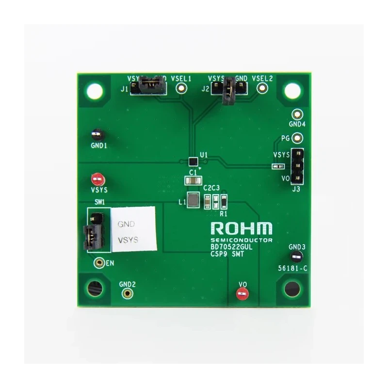 ROHM Buck Converter Evaluation Board for BD70522GUL Model , 180nA Quiescent Current, 500mA Output Current, US Origin