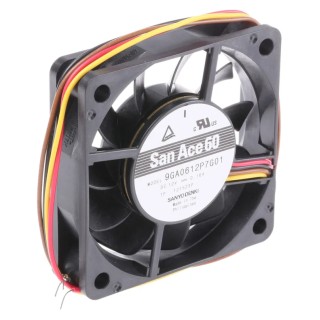 Sanyo Denki San Ace 9GA Series Axial Fan 12V DC 1.92W 160mA 41m³/h 60x60x15mm 9GA0612P7G01