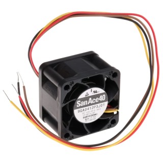 Sanyo Denki San Ace 9GA Series Axial Fan, 12V DC, 33 m³/h Air Flow, 5.88 W Power, 490 mA Max Current, 40x40x28 9GA0412P3J01