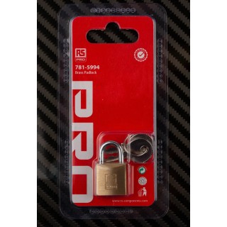 RS PRO Key Brass Padlock, 4 mm Shackle Diameter, 12 mm Shackle Length, 2 mm Brass Body 781-5994