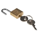 RS PRO Key Brass Padlock, 4 mm Shackle Diameter, 12 mm Shackle Length, 2 mm Brass Body 781-5994