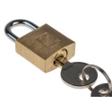 RS PRO Key Brass Padlock, 4 mm Shackle Diameter, 12 mm Shackle Length, 2 mm Brass Body 781-5994