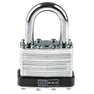 RS PRO Key Steel Padlock, 7 mm Shackle Diameter, 25 mm Shackle Length, 4 mm Body Width 781-6017