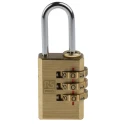 RS PRO Brass Combination Padlock 20mm Body 3mm Shackle 3-Digit Code 781-6032