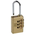 RS PRO Brass Combination Padlock 20mm Body 3mm Shackle 3-Digit Code 781-6032
