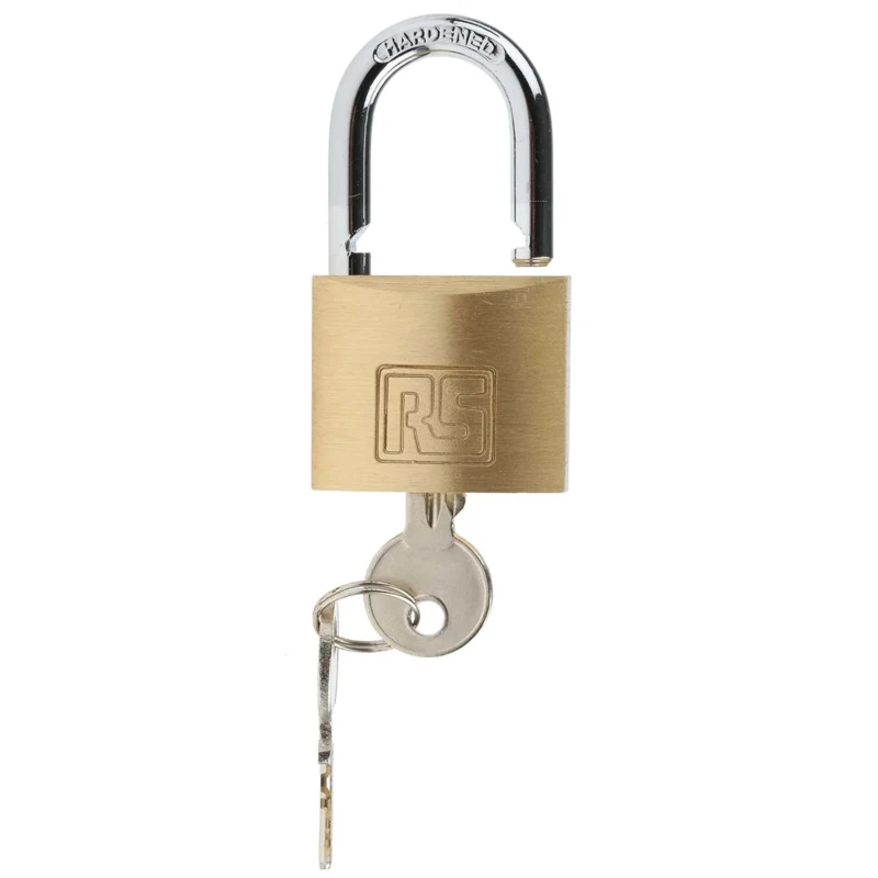 RS PRO Key Brass Padlock, 6 mm Shackle Diameter, 40 mm Body Width, Corrosion Resistant 781-5991