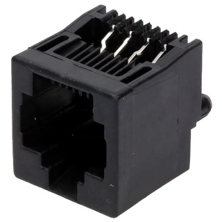 TE Connectivity 5556416 Series RJ45 Socket Female, Through Hole Mount, Cat3 Unshielded Straight 1 Port RJ45