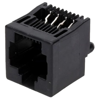 TE Connectivity 5556416 Series RJ45 Socket Female, Through Hole Mount, Cat3 Unshielded Straight 1 Port RJ45