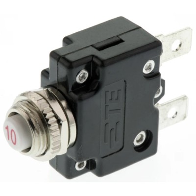 TE Connectivity W57 Thermal Circuit Breaker 10A Current Rating 1-Pole Direct Mount W57-XB7A4A10-10