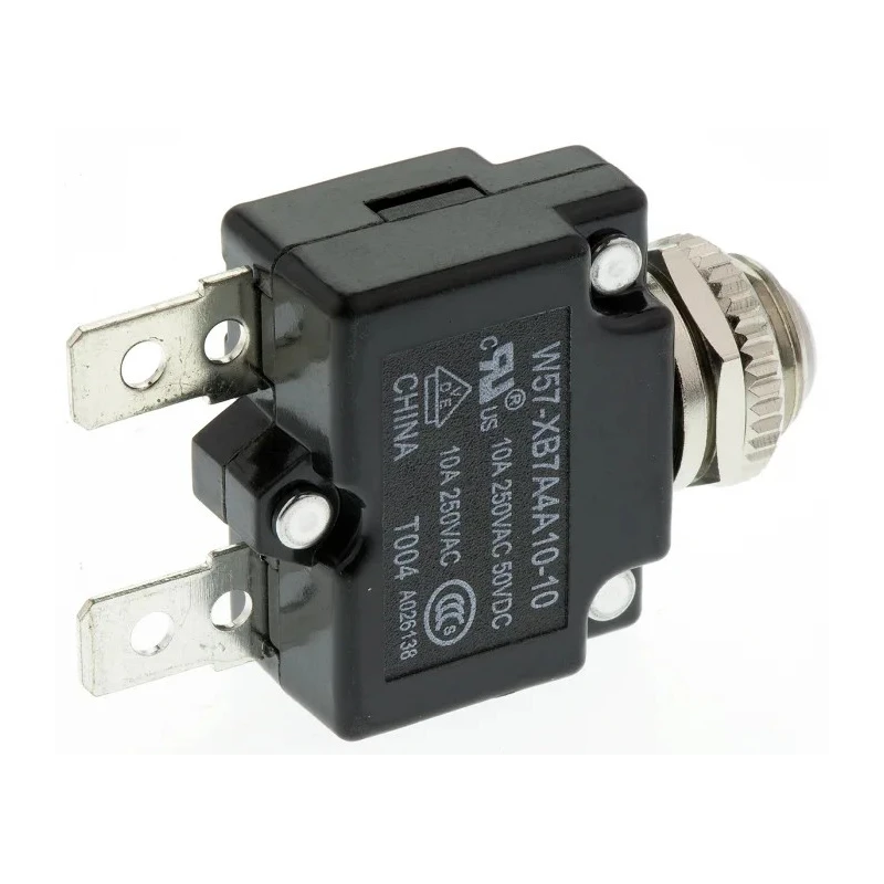 TE Connectivity W57 Thermal Circuit Breaker 10A Current Rating 1-Pole Direct Mount W57-XB7A4A10-10