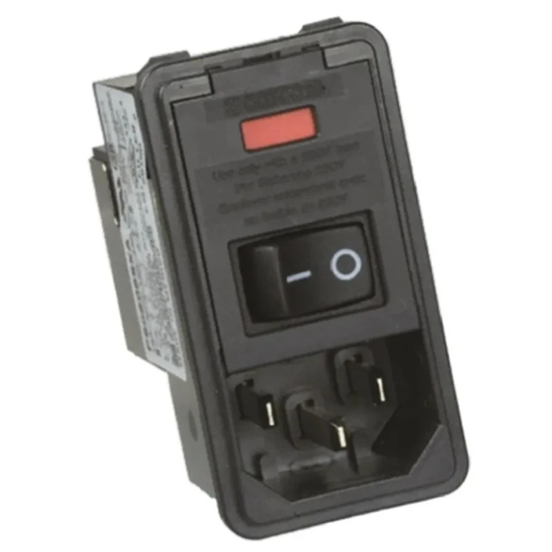 TE Connectivity IEC Filter Snap-in Male 2 Pole 1 Fuse 10A 250V AC PS0S0SSXA