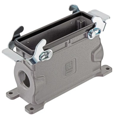 RS PRO Heavy Duty Power Connector Housing Surface Mount Die Cast Aluminium IP65 2 Lever M32x2 Thread 171-5719