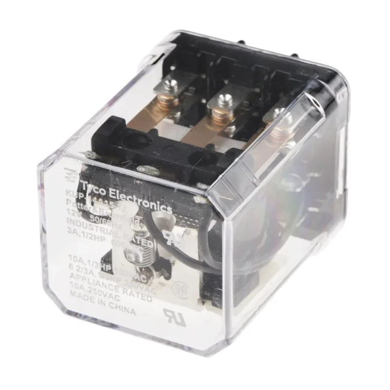 TE Connectivity Power Relay, 12V AC Coil Voltage, 10A Switching Current, 3PDT Contact Configuration KUP-14A15-12