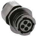 TE Connectivity Industrial Circular Connector, 4 Contacts, In-Line Mount, Socket, Male, IP65, Nylon Housing, 600V 788155-2