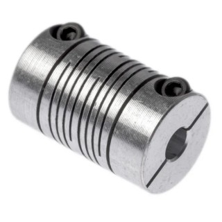 Huco Precision Aluminium Clamp Flexible Coupler 15.9 mm OD, 25.4 mm Length, 20 mm Bore, 6 Beam, 3.4 Nm Torque 707.16.2020