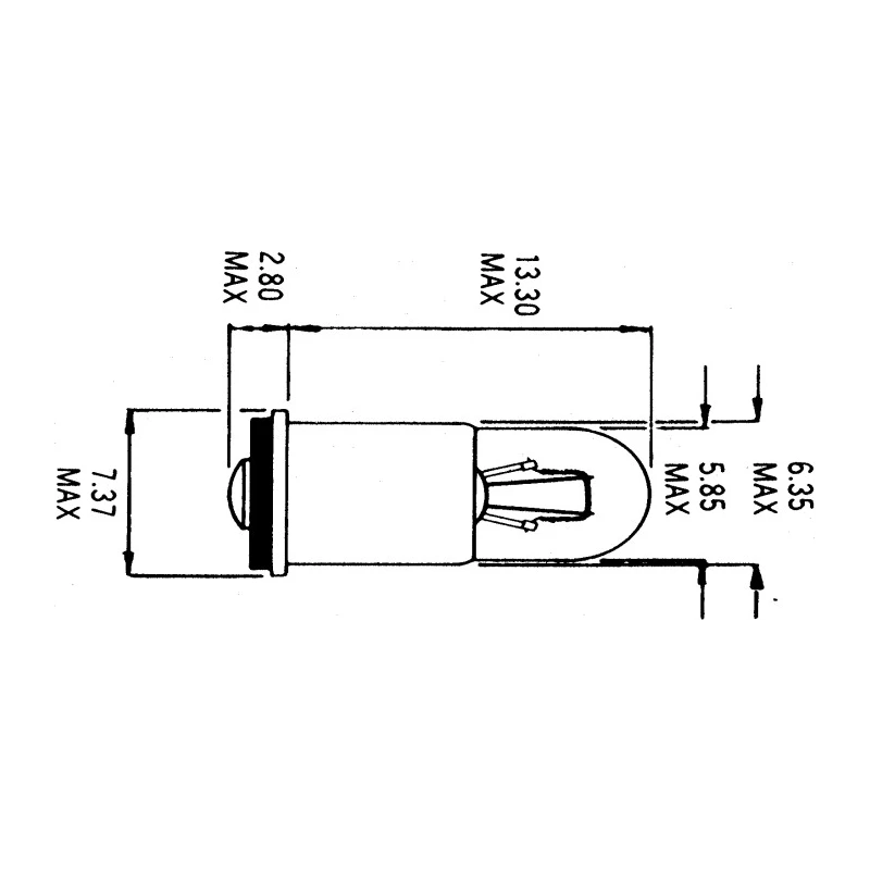 Orbitec Indicator Light Clear Incandescent Light Bulb 6mm Diameter 16mm Length OR394
