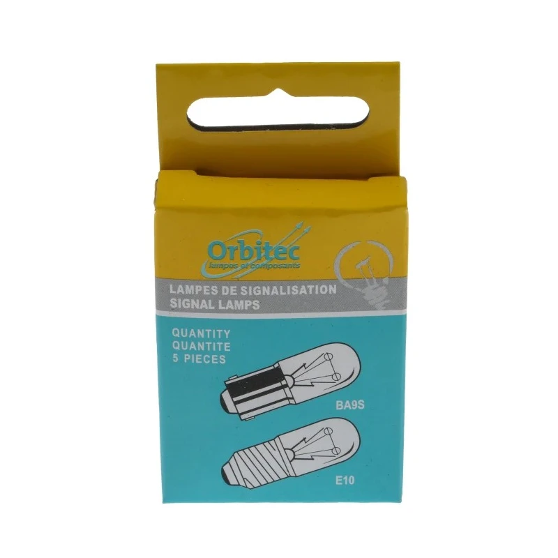 Orbitec BA9S Indicator Light Clear Lens 24V 85mA 10mm Diameter 28mm Length 1000h Lifespan BA9S