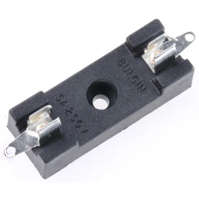 Bulgin 5A Base Mount Fuse Holder, 1P-Pole for 6.3 x 32 mm, 250V ac FX0327