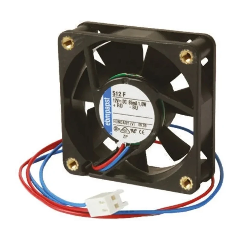 ebm-papst 600 N Series Axial Fan, 24V DC, 25 m³/h Air Flow, 1.2 W Power Consumption, IP20, 60 mm x 25 mm x 25 mm Frame Size 