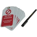 Martindale Lockout Tag Pack of 10 with 'Do Not Operate, Electrician Working, Equipment Locked Off' Warning Messages TAG4