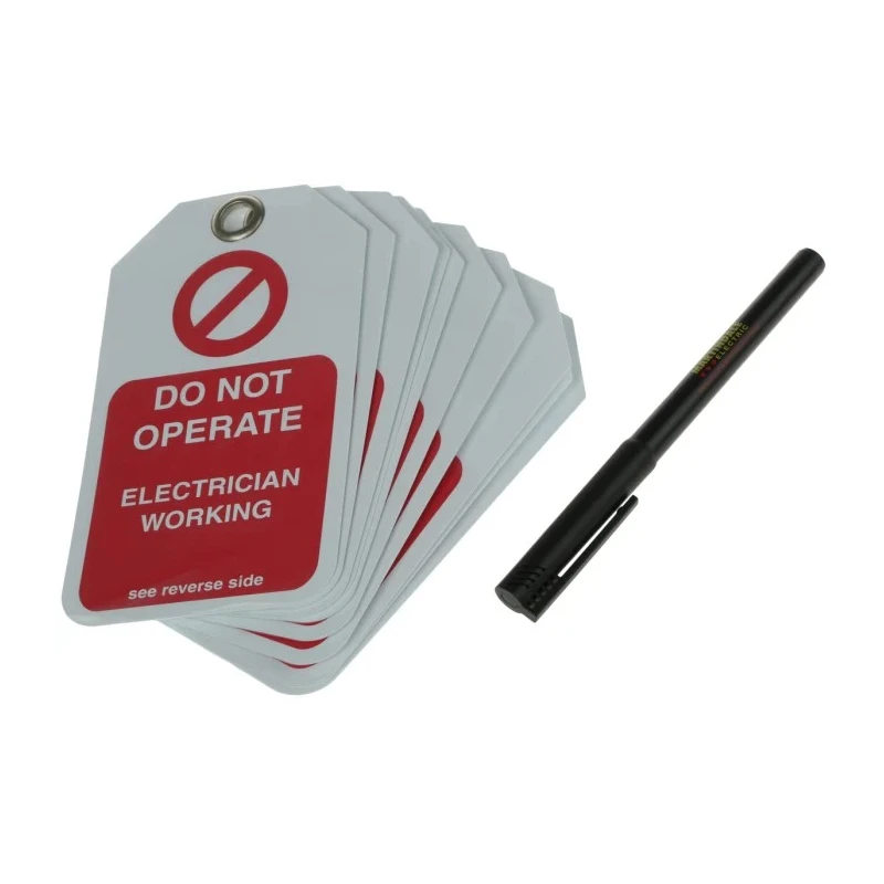 Martindale Lockout Tag Pack of 10 with 'Do Not Operate, Electrician Working, Equipment Locked Off' Warning Messages TAG4
