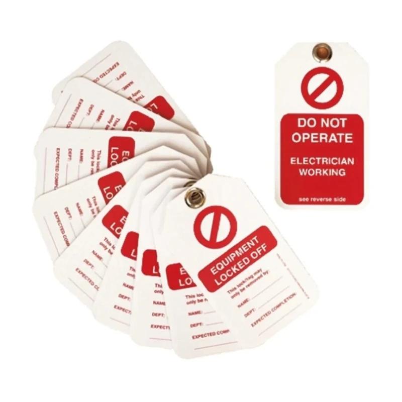 Martindale Lockout Tag Pack of 10 with 'Do Not Operate, Electrician Working, Equipment Locked Off' Warning Messages TAG4