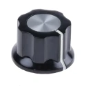 TE Connectivity Black Phenolic Potentiometer Knob 19 mm Diameter, 11.9 mm Height, Grub Screw for 3.17 mm Shaft PKES60B1/8