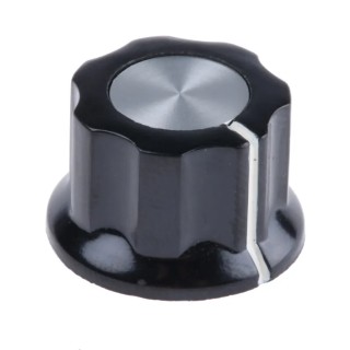 TE Connectivity Black Phenolic Potentiometer Knob 19 mm Diameter, 11.9 mm Height, Grub Screw for 3.17 mm Shaft PKES60B1/8